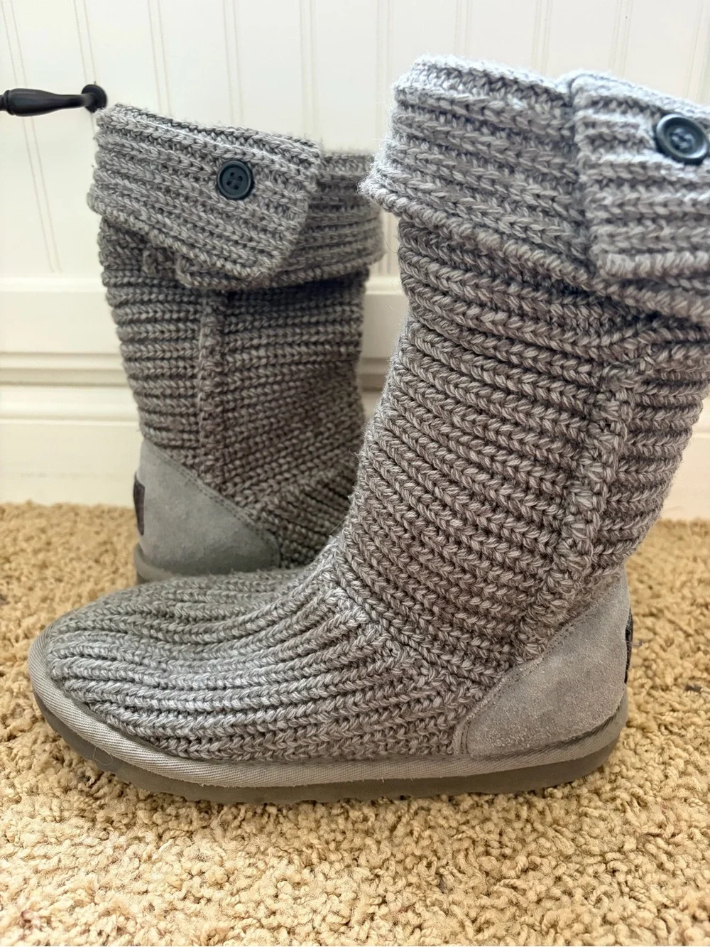 UGG Cardy Gray Boot Slippers Size 3